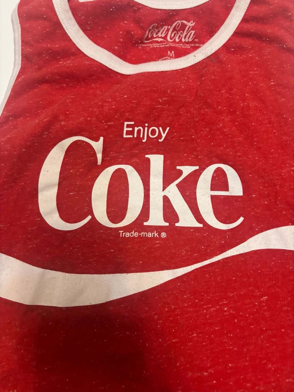 Coca-Cola Enjoy Coke Red Speckled Tank Top Size Medium